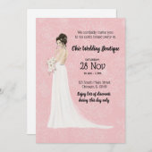 Bridal boutique open house kiest achtergrondkleur kaart (Voorkant / Achterkant)