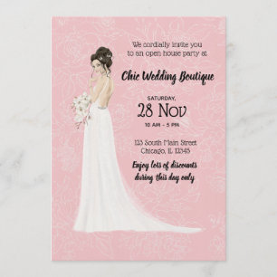 Bridal boutique open house kiest achtergrondkleur kaart