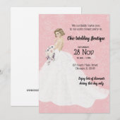 Bridal boutique open house kiest achtergrondkleur kaart (Voorkant / Achterkant)