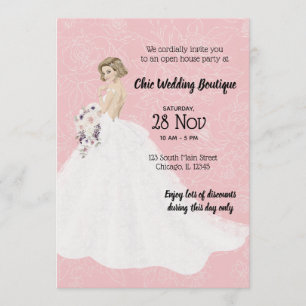 Bridal boutique open house kiest achtergrondkleur kaart