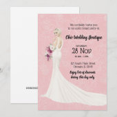 Bridal boutique open house kiest achtergrondkleur kaart (Voorkant / Achterkant)