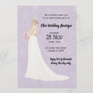 Bridal boutique open house kiest achtergrondkleur kaart