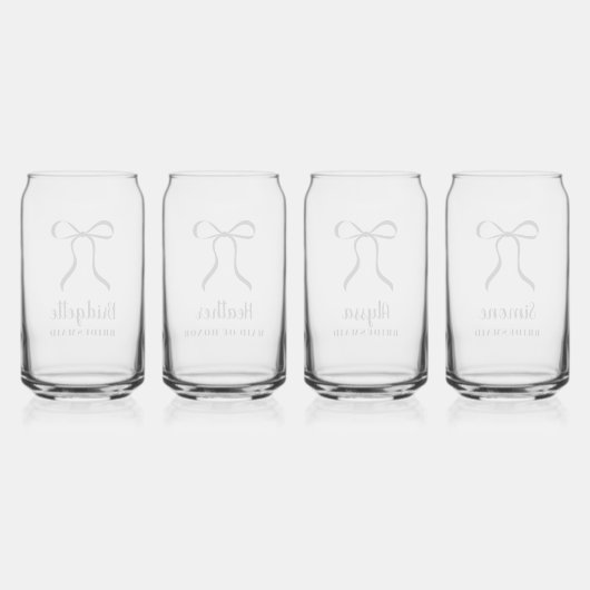 Bridal Bow Simple Bridesmaid Proposal Blikvorm Glas (Achterkant)