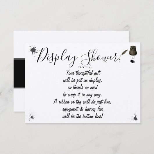 Bridal bruiloft Shower Pen & Inkwell Enclo weergev Informatiekaartje (Voorkant / Achterkant)