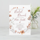 Bridal Brunch Autumn Vrijgezellenfeest Boho Wildfl Kaart (Staand voorkant)