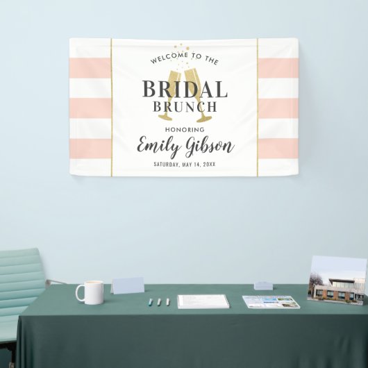 Bridal Brunch Blush Pink Champagne Toast Welkom Spandoek (Beurs)