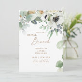 Bridal Brunch Botanical Greenery White Floral Kaart (Staand voorkant)