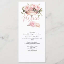 Bridal Brunch, Bridal shower, floral, elegant Menu