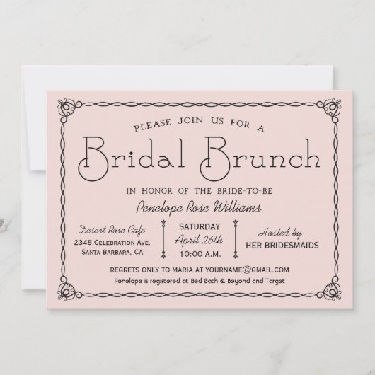  Bridal Brunch Bridal Shower Invitations Kaart (Voorkant)
