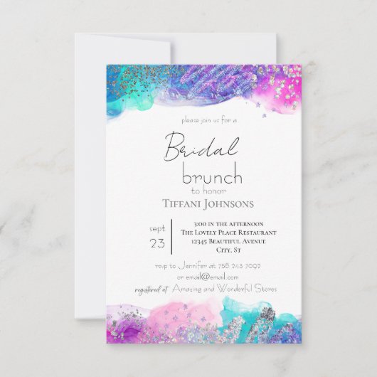 Bridal Brunch Bright Fun Mermaid Ink Kaart (Voorkant)