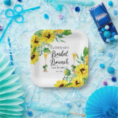 Bridal Brunch & Bubble Shower Boho Sunflower Pape Papieren Bordje (Feest)