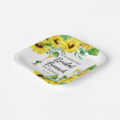 Bridal Brunch & Bubble Shower Boho Sunflower Pape Papieren Bordje (Gebogen)