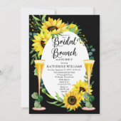Bridal Brunch Bubble Sunflower Eucalyptus Floral Kaart (Voorkant)