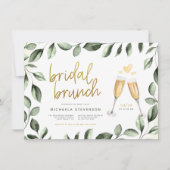 Bridal Brunch Champagne en Eucalyptus Vrijgezellen Kaart (Voorkant)