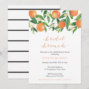 Bridal Brunch Citrus Charcoal Stripes Kaart