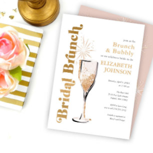 Bridal Brunch en Bubble Bridal Shower Invitation Kaart