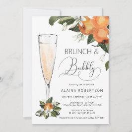 Bridal Brunch en Bubble Oranje Blossom Mimosa Kaart