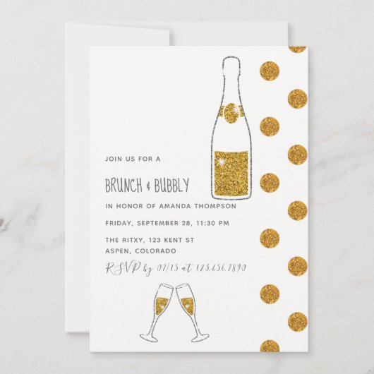 Bridal Brunch en Bubble Wedding Shower Invitation Kaart (Voorkant)