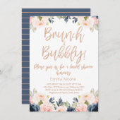 Bridal Brunch Floral Bridal Shower Kaart (Voorkant / Achterkant)