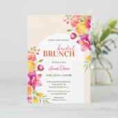 Bridal brunch Floral Citrus Bridal Shower Kaart (Staand voorkant)