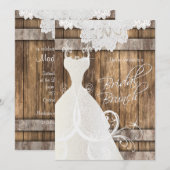 Bridal Brunch in Rustic Wood en Lace Kaart (Voorkant / Achterkant)
