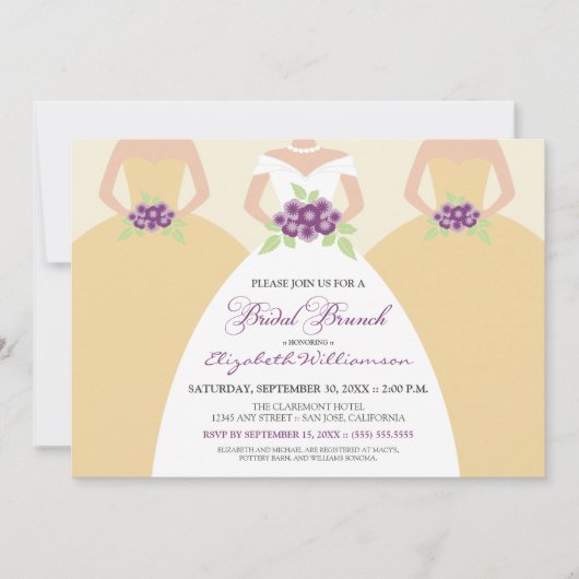 Bridal Brunch Invite (geel) Kaart (Voorkant)
