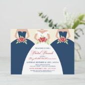 Bridal Brunch Invite (marine) Kaart (Staand voorkant)