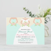 Bridal Brunch Invite (munt) Kaart (Staand voorkant)