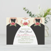 Bridal Brunch Invite (zwart) Kaart (Staand voorkant)