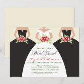 Bridal Brunch Invite (zwart) Kaart (Voorkant / Achterkant)