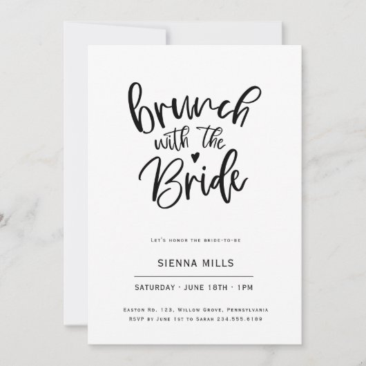 Bridal Brunch Kaart (Voorkant)