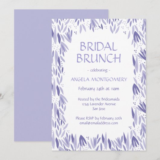 Bridal Brunch Lavender leest Pattern Kaart (Voorkant / Achterkant)