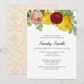 Bridal Brunch met  Rozen Floral Kaart (Voorkant / Achterkant)