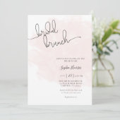 Bridal Brunch Minimalist Script Invitation Kaart (Staand voorkant)