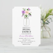 Bridal Brunch Paarse Boeket Douche uitnodiging (Staand voorkant)