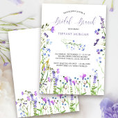 Bridal Brunch Paarse Wildflower Dainty Floral Kaart