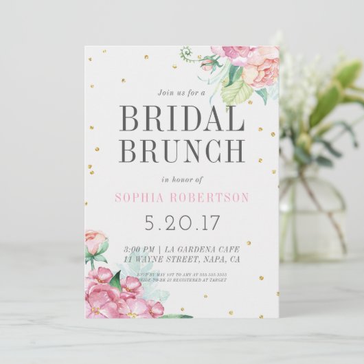 Bridal Brunch Party Uitnodiging (Staand voorkant)