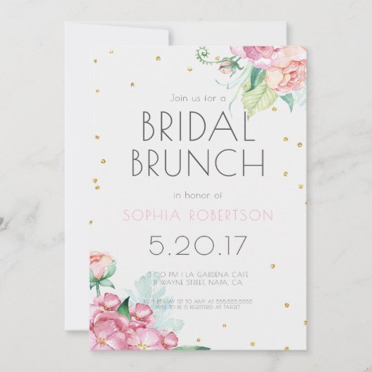 Bridal Brunch Party Uitnodiging (Voorkant)