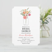 Bridal Brunch Pioen Boeket Douche uitnodiging (Staand voorkant)