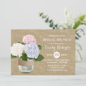 Bridal Brunch Rustic Hydrangea Mason Jar Burlap Kaart (Staand voorkant)