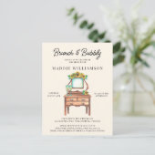 Bridal Brunch Rustic Sunflower Shower Briefkaart (Staand voorkant)