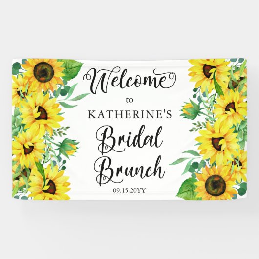 Bridal Brunch Shower Boho Sunflower | Eucalyptus Spandoek (Horizontaal)