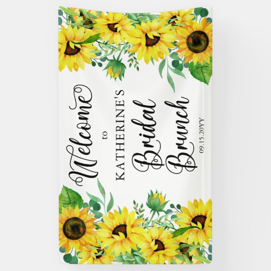 Bridal Brunch Shower Boho Sunflower | Eucalyptus Spandoek (Verticaal)