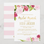 Bridal Brunch Shower Invitation Blush and Gold Kaart (Voorkant / Achterkant)