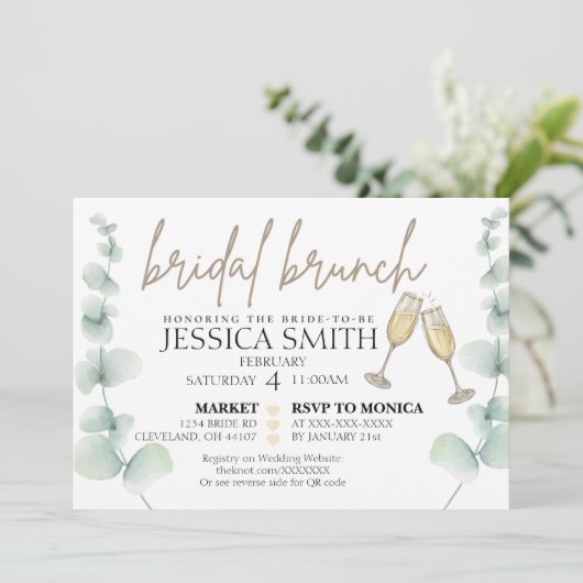 Bridal Brunch Shower Kaart (Staand voorkant)