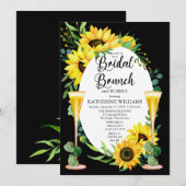 Bridal Brunch Sunflower | Eucalyptus Floral Lijst Kaart (Voorkant / Achterkant)