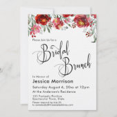 Bridal Brunch Typografie Bourgondië Rode Bloemen Kaart (Voorkant)