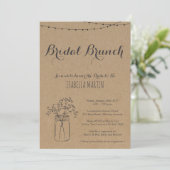 Bridal Brunch Uitnodiging om kraft Achtergrond (Staand voorkant)