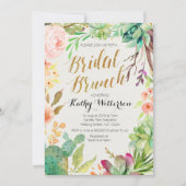 Bridal brunch-uitnodiging Succulente cactus Kaart (Voorkant)