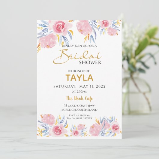 Bridal Brunch Uitnodiging tot bruiloft (Staand voorkant)